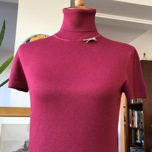 LIU JO pink roll neck short sleeve sweater. Size S